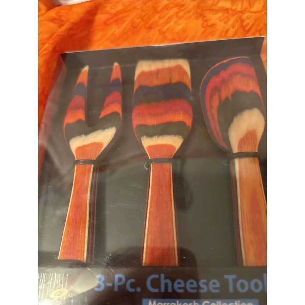 Baltique Marrakesh 3 Piece Cheese & Charcuterie Tool Set Colorful & Karma 4 Piec